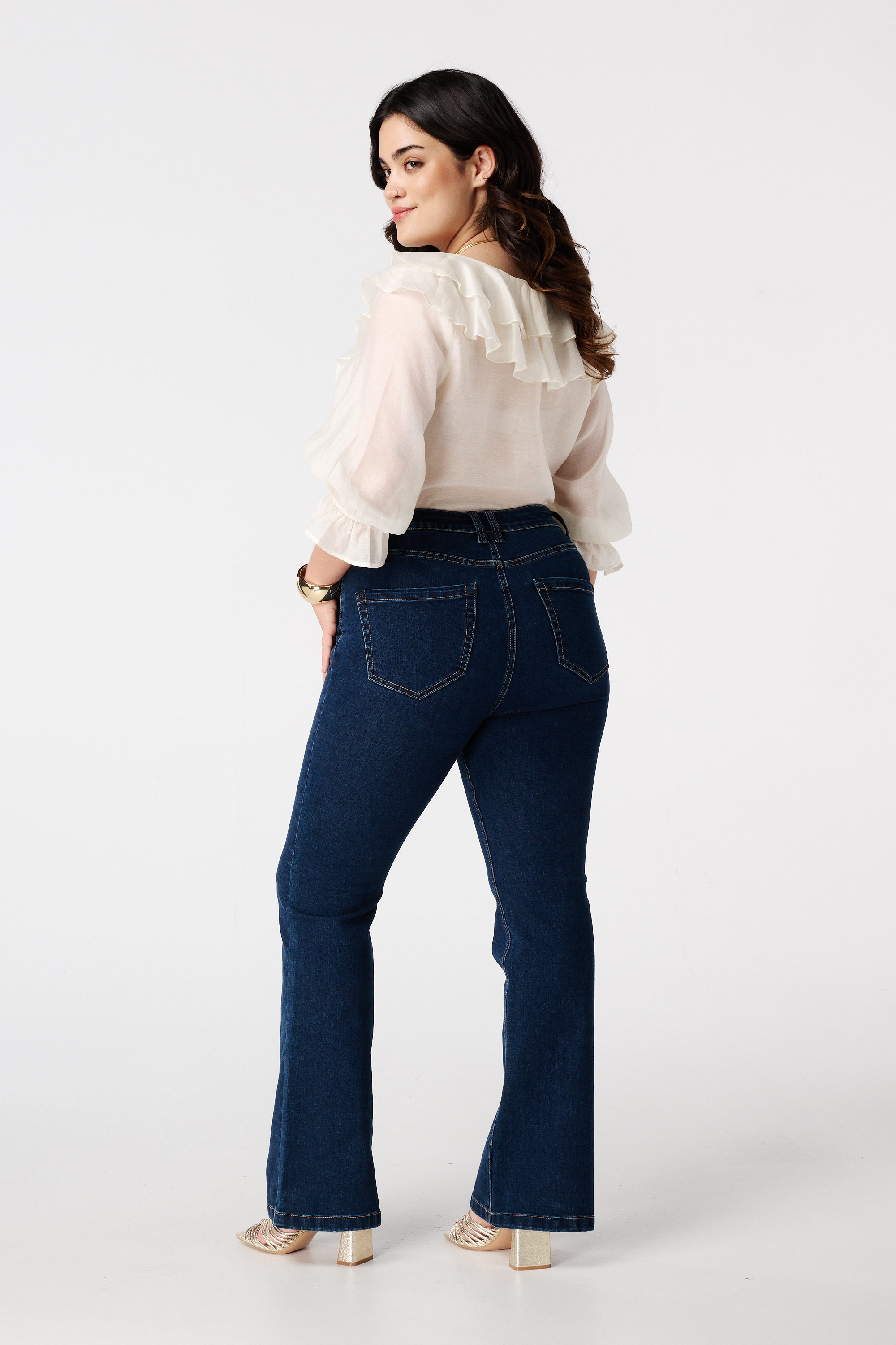 Flared leg jeans JASMIN Rinse Washed Denim