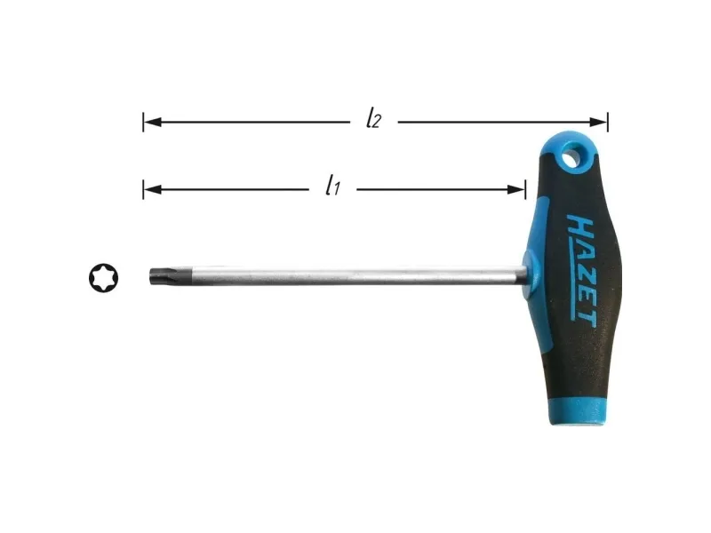 Hazet Værksted Torx-skruetrækker Størrelse T 8 Klinge-længde: 80 mm