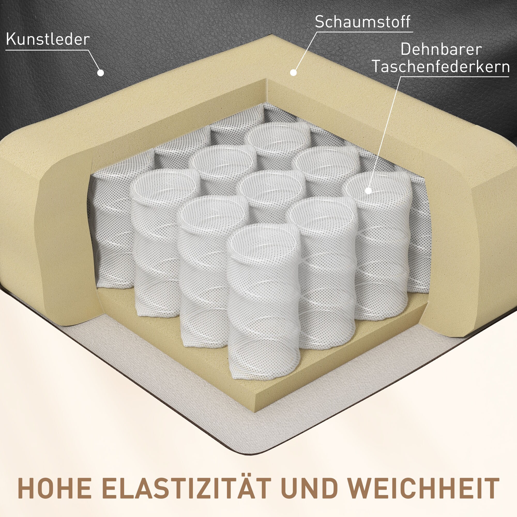 HOMCOM Massagesessel mit Liegefunktion 84 x 92 x 109 cm (BxTxH)