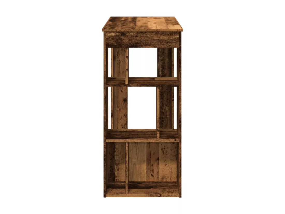 Table de bar avec étagères vieux bois bois d'ingénierie
