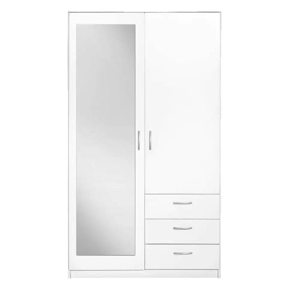 Kledingkast Varia 2-deurs met spiegel - wit - 175x97x50 cm