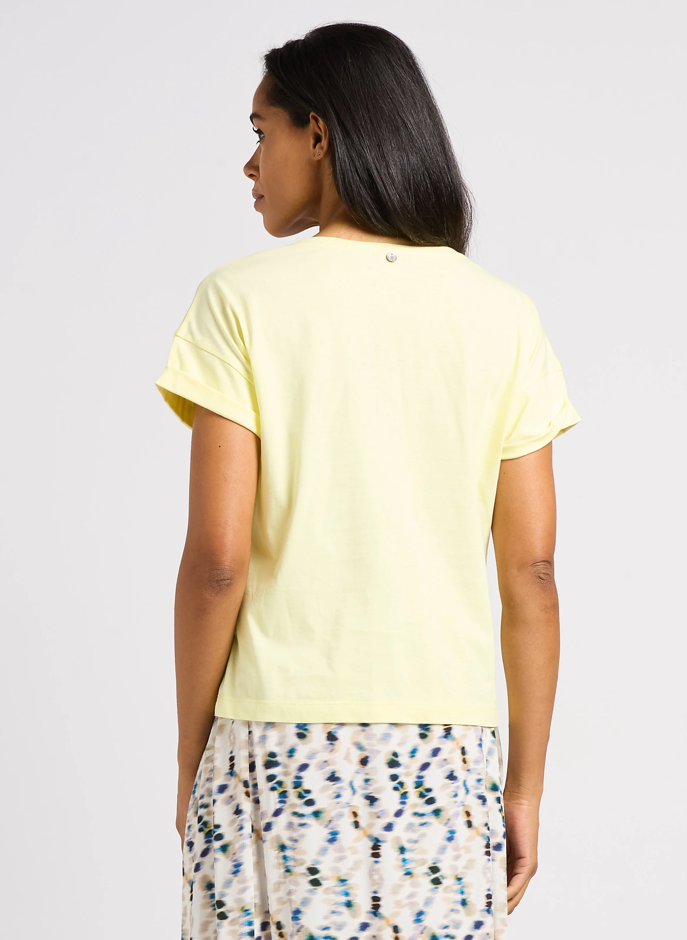 MARCO - Tee-shirt col V en coton | Jaune