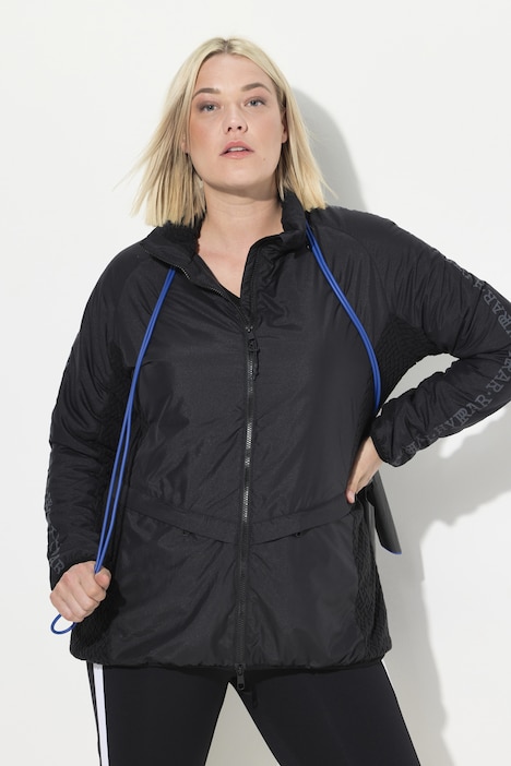 Funktionsjacke, Stehkragen, Kapuze, 2-Wege-Zipper