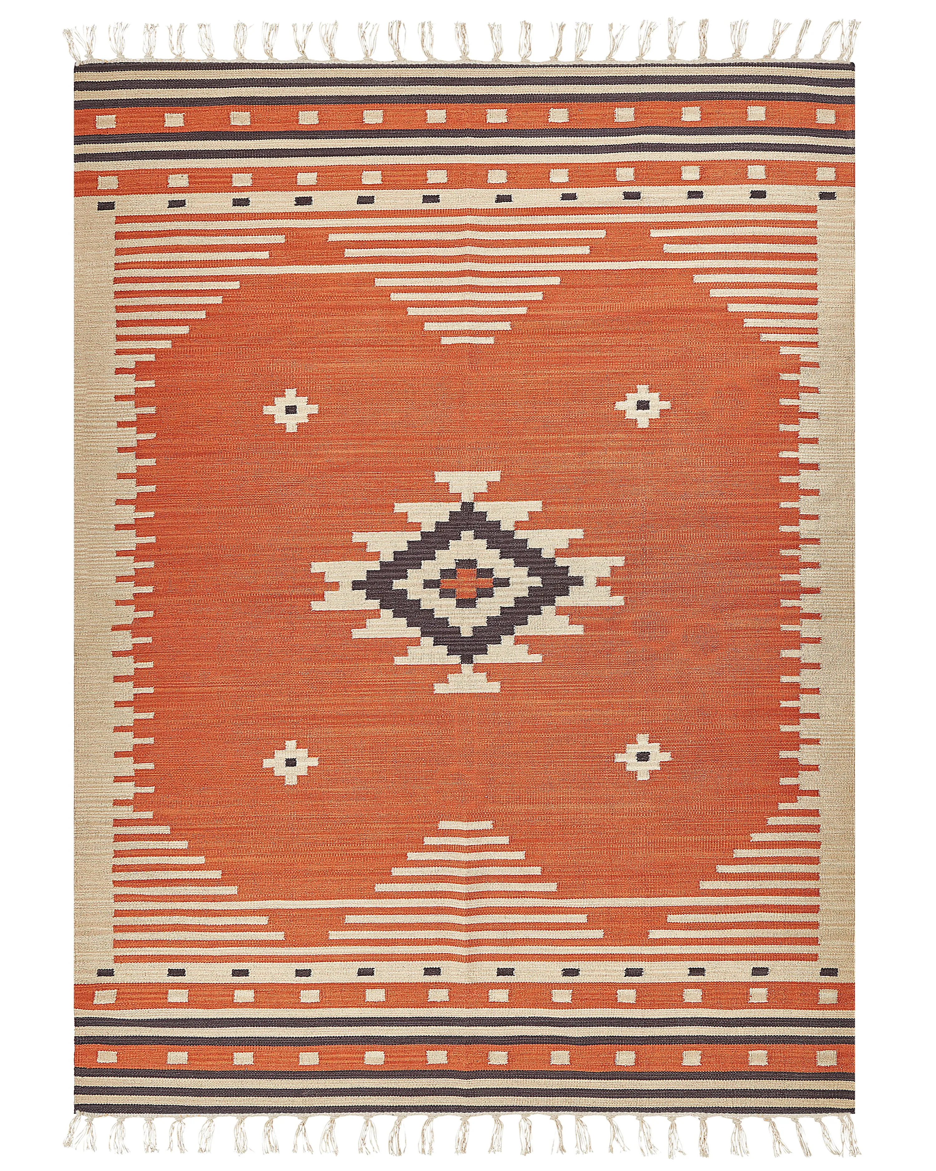 Vloerkleed GAVAR Oranje 160 x 230 cm Katoen Kelim