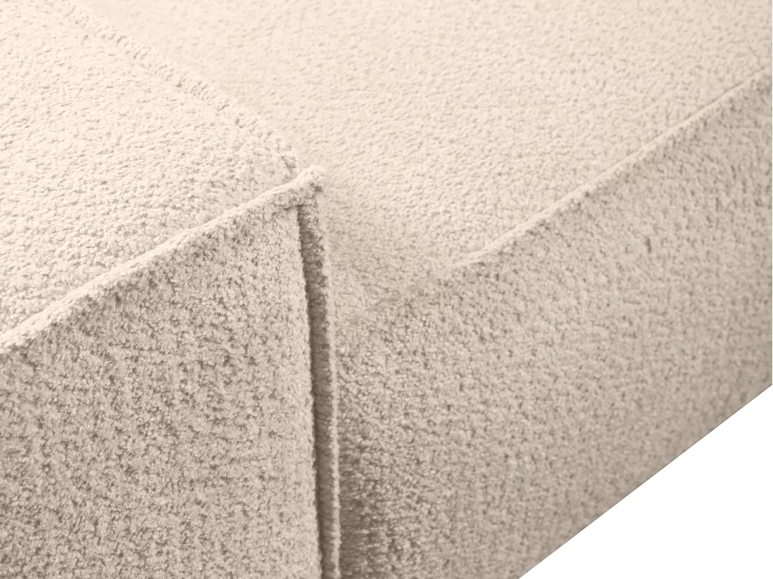 Canapé d'angle convertible en tissu bouclette beige AMELIA - Angle droit