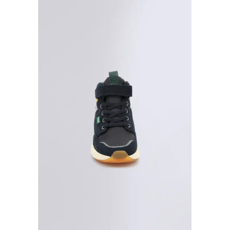 KIKAFAR MARINE VERT JAUNE SNEAKERS HAUTES Cuir Garçon