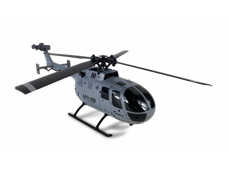 Amewi Helikopter AFX-105 Grau, 4-Kanal RTF Bo 105 Single-Rotor Heli für Einsteiger