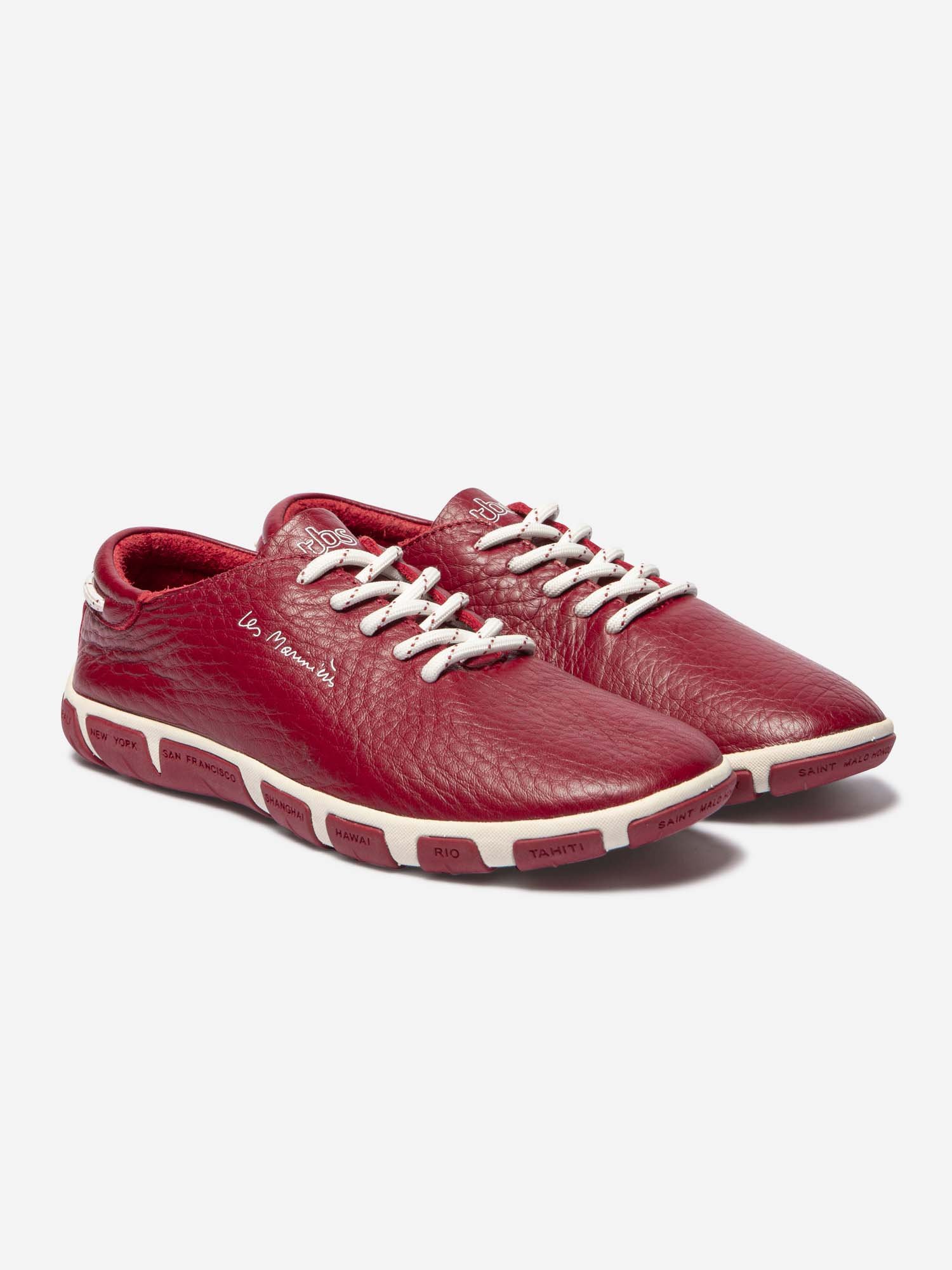 Tennis Femme Confort Cuir Rouge