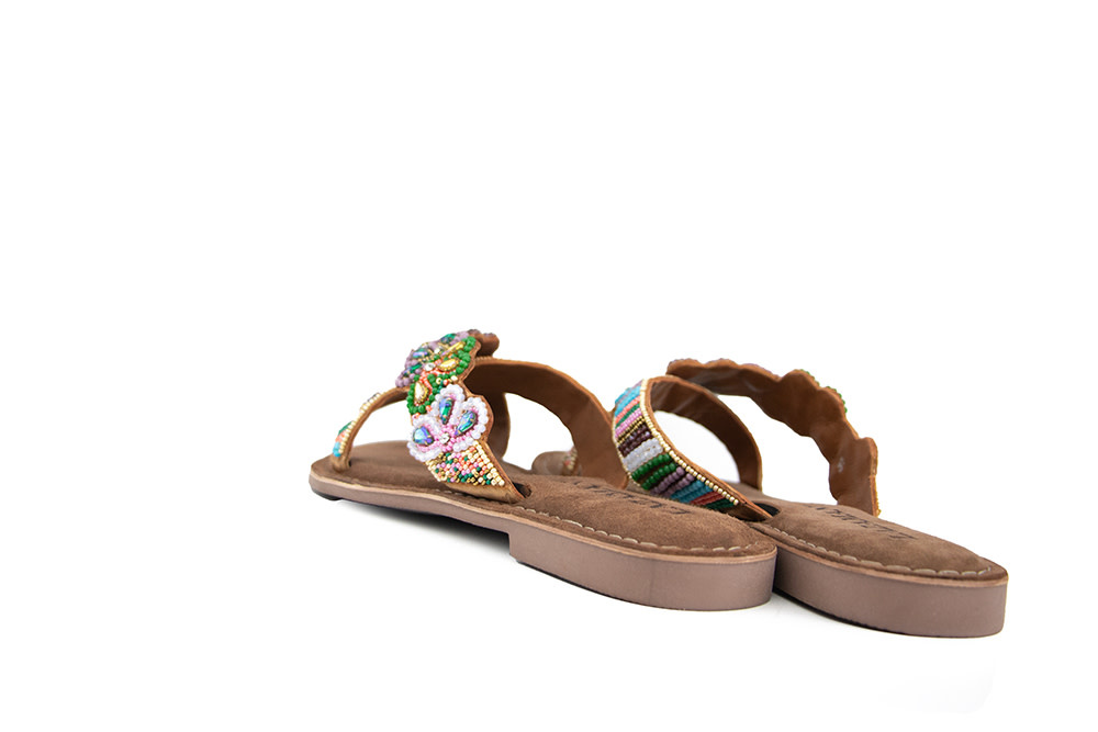 Lazamani Slipper Beads Flower Multi