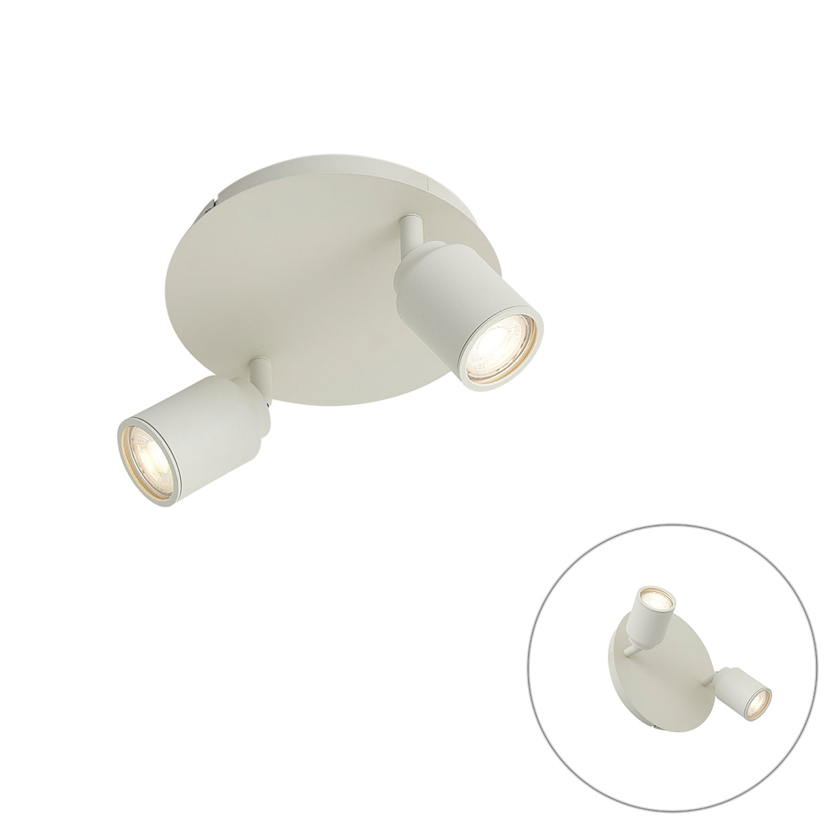 QAZQA Moderne badkamer spot beige 2-lichts IP44 - Ducha