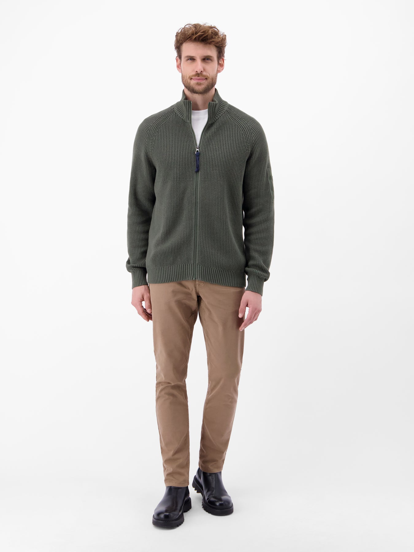 Herren Strickjacke, grob gerippt