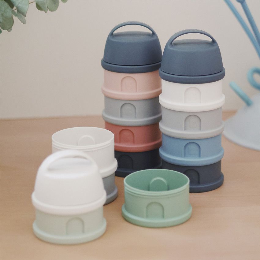 Boîte doseuse 4 compartiments mineral grey/pink - Ecru