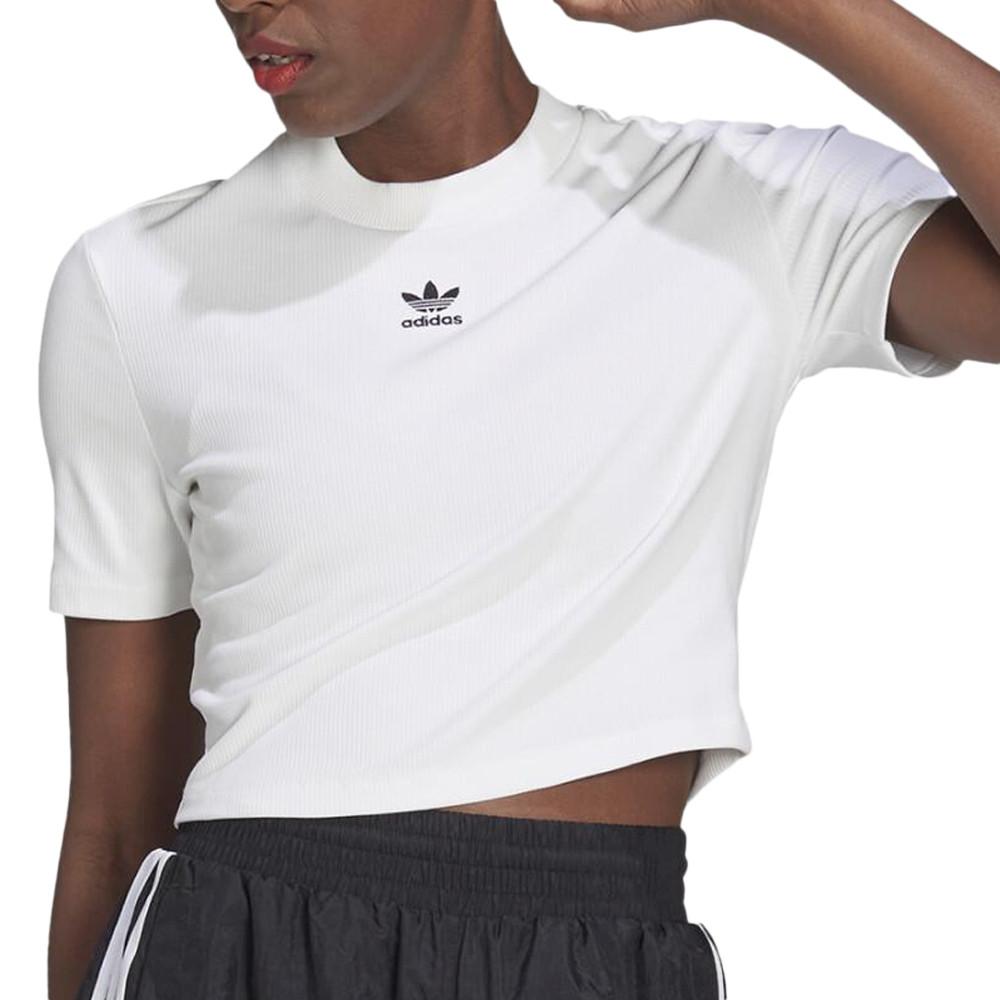 Adidas T-shirt Blanc Crop Femme Adidas HF3394