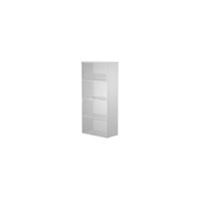 Bibliothèque haute Trend - L80xP44xH180 cm - 2 portes en verre dépoli - gris