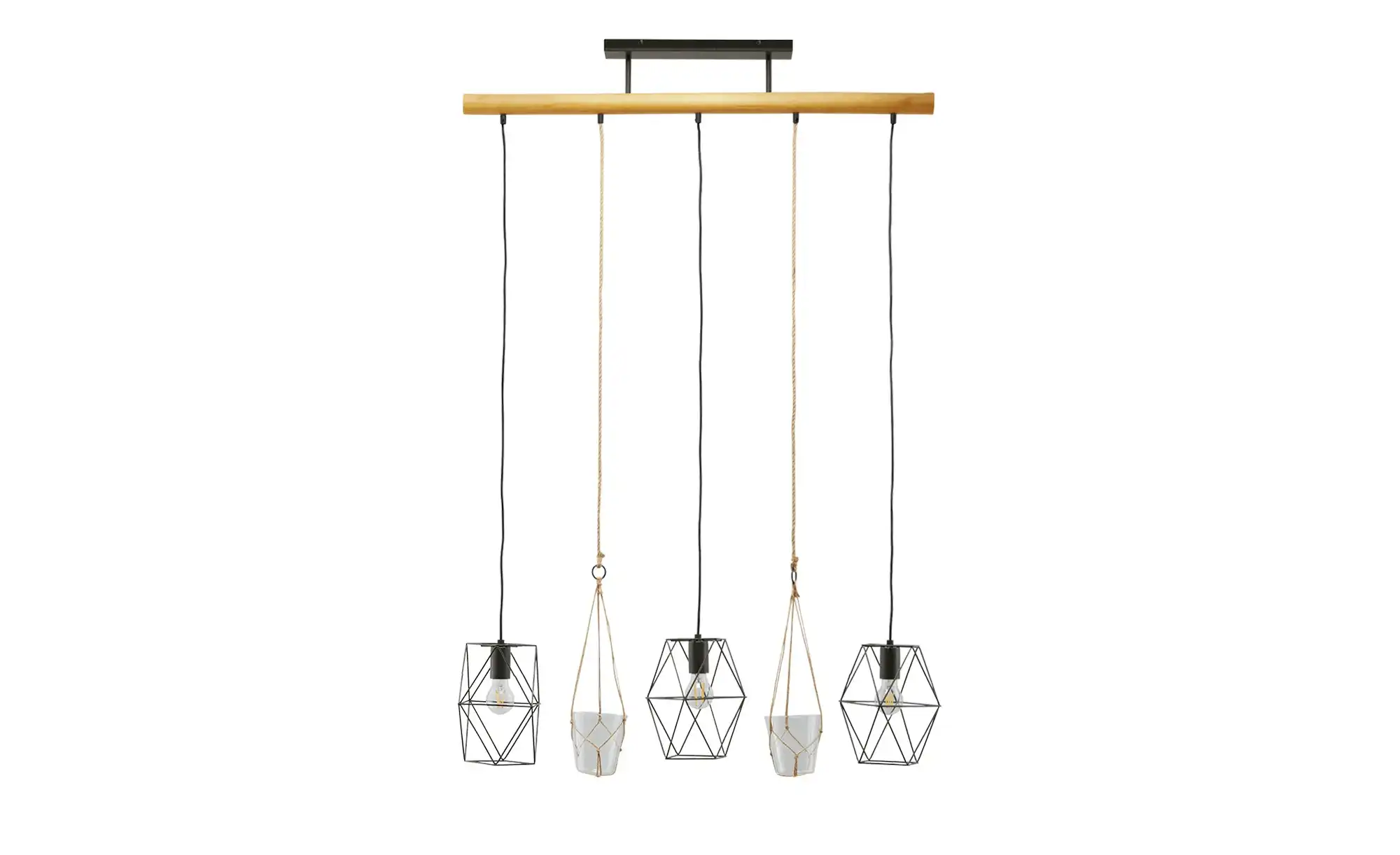 Trio Pendelleuchte, 3-flammig mit Vase