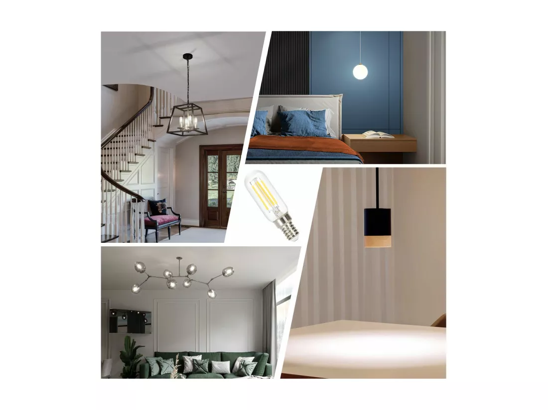 NETTLIFE Lot de 2 ampoules LED E14 blanc froid vintage T25 4W 6000K à économie d'énergie style Edison avec filament pour hotte aspirante en verre