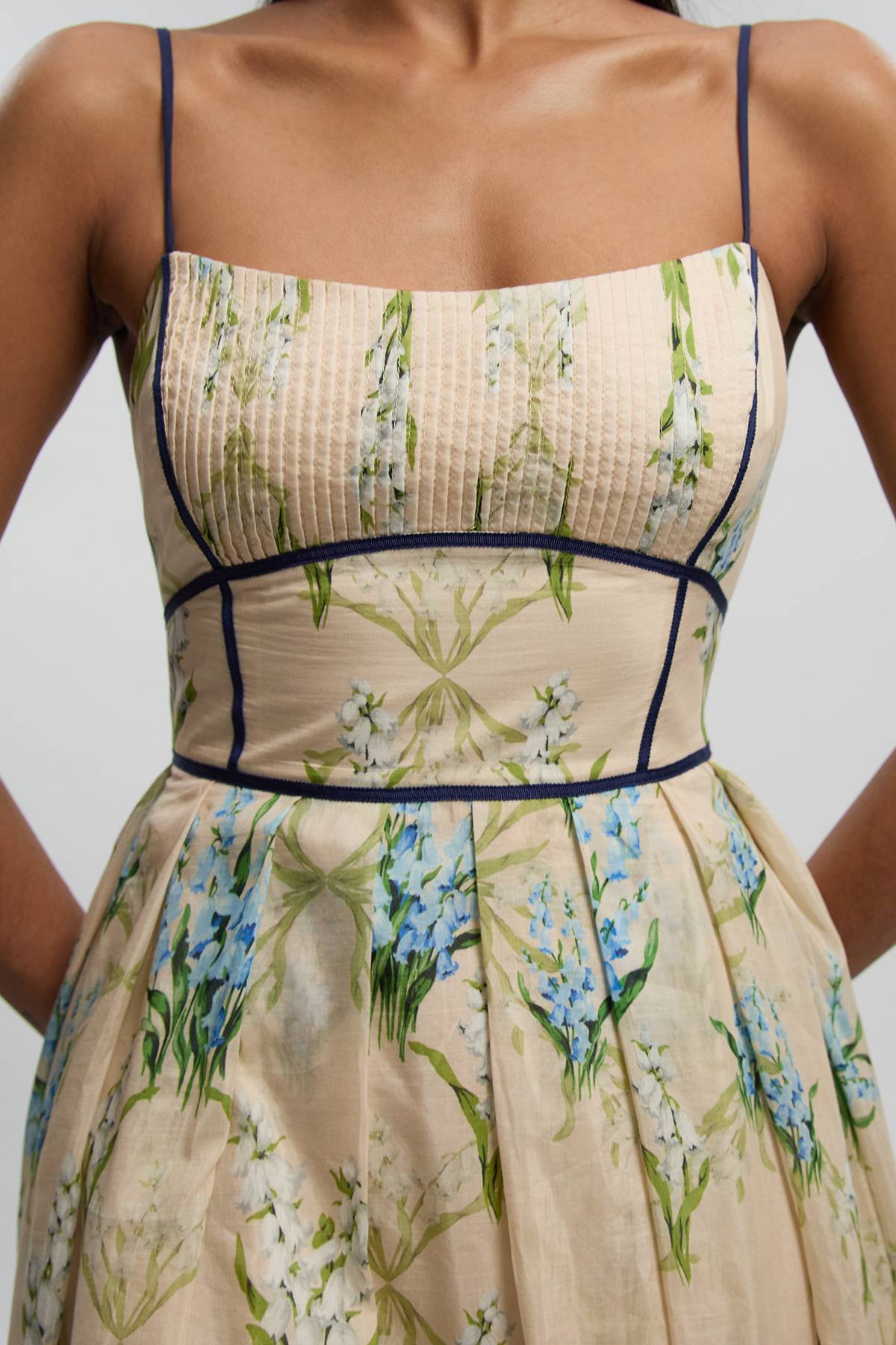 KarenMillen Robe Longue Tissée À Bretelles Motif Floral En Coton Et Soie