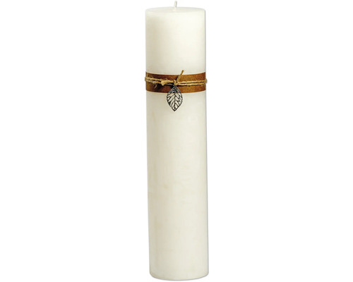 Kerstkaars, rustieke stijl, 10 x 45 cm, ivoor
