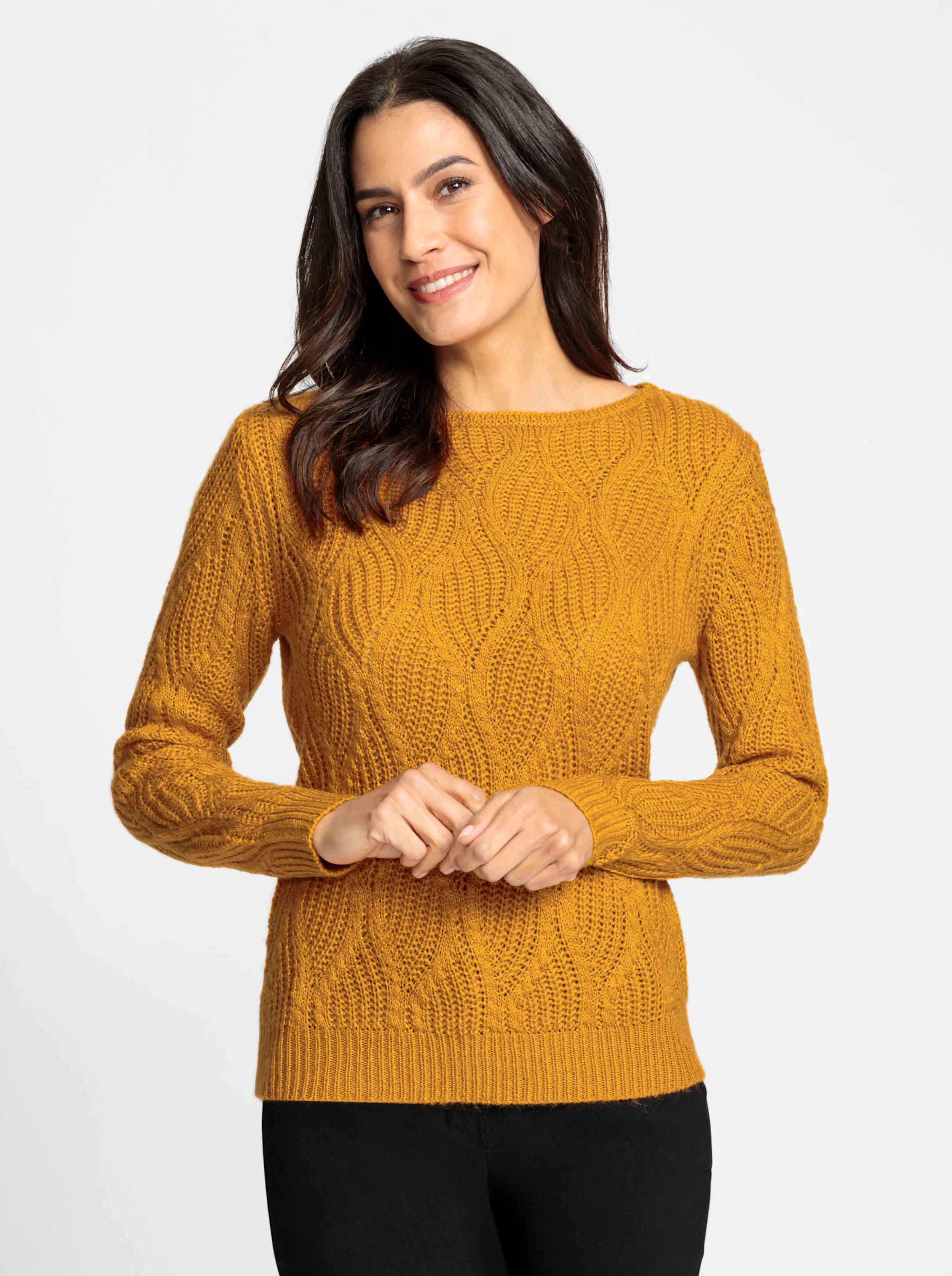 Pullover in ocker