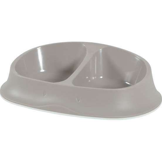 Écuelle Smart Bowl Double Plastique Antidérapante Taupe 2x250ml