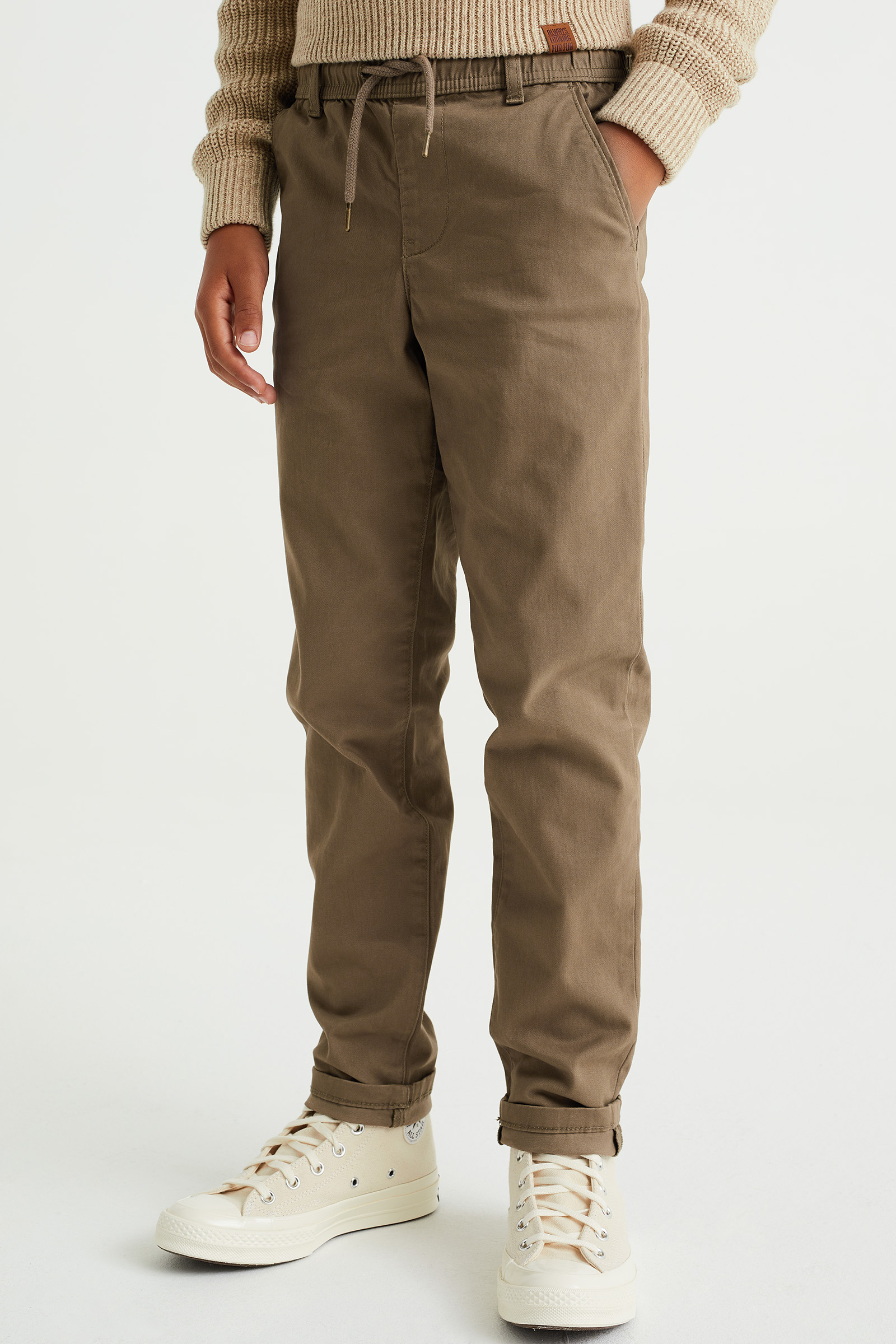 Jongens regular fit chino WE Fashion Bruin