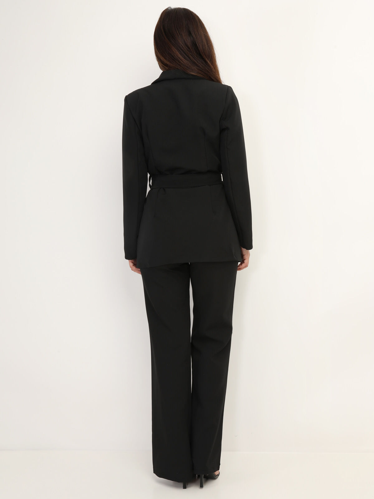 Ensemble tailleur ample ceinturé- Noir
