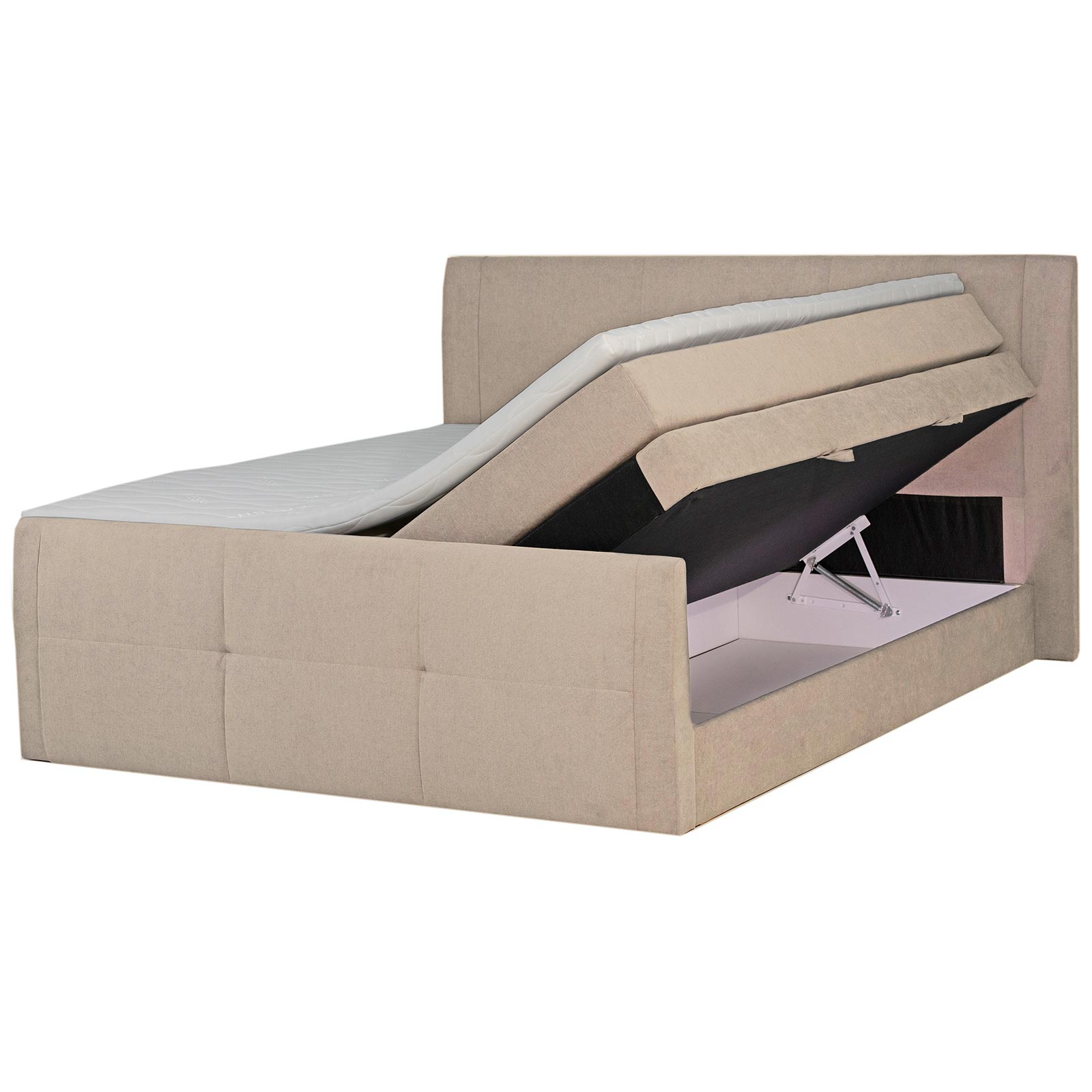 Boxspringbett - beige - mit Bettkasten - H3 - 180x200 cm