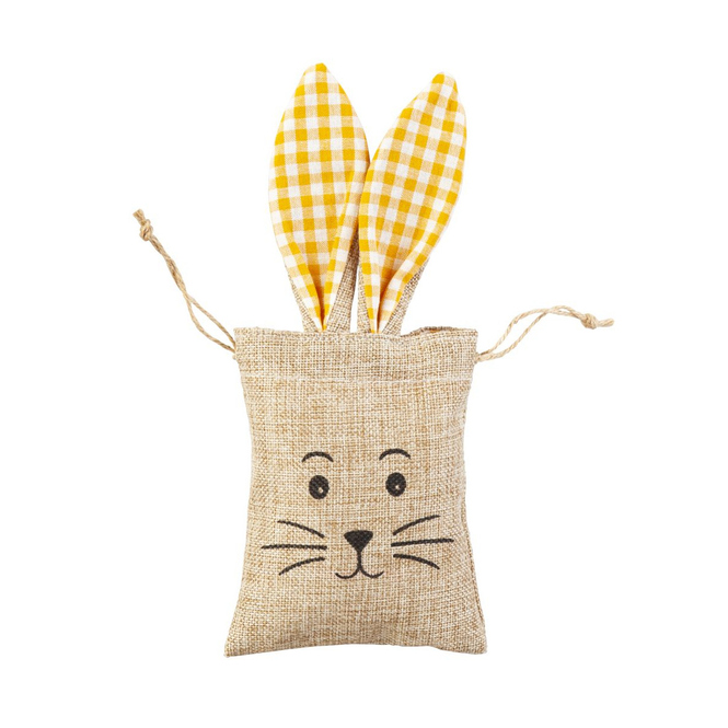Geschenktasche mit Hasengesicht - aus Jute - ca. 10,5 x 33 x 0,5 cm - 1 Stück