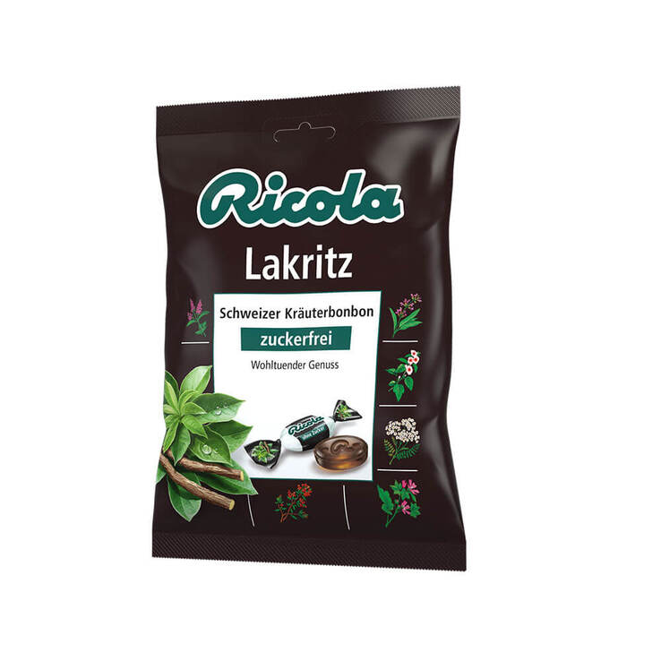 Ricola ohne Zucker Lakritz Bonbons, 75 g