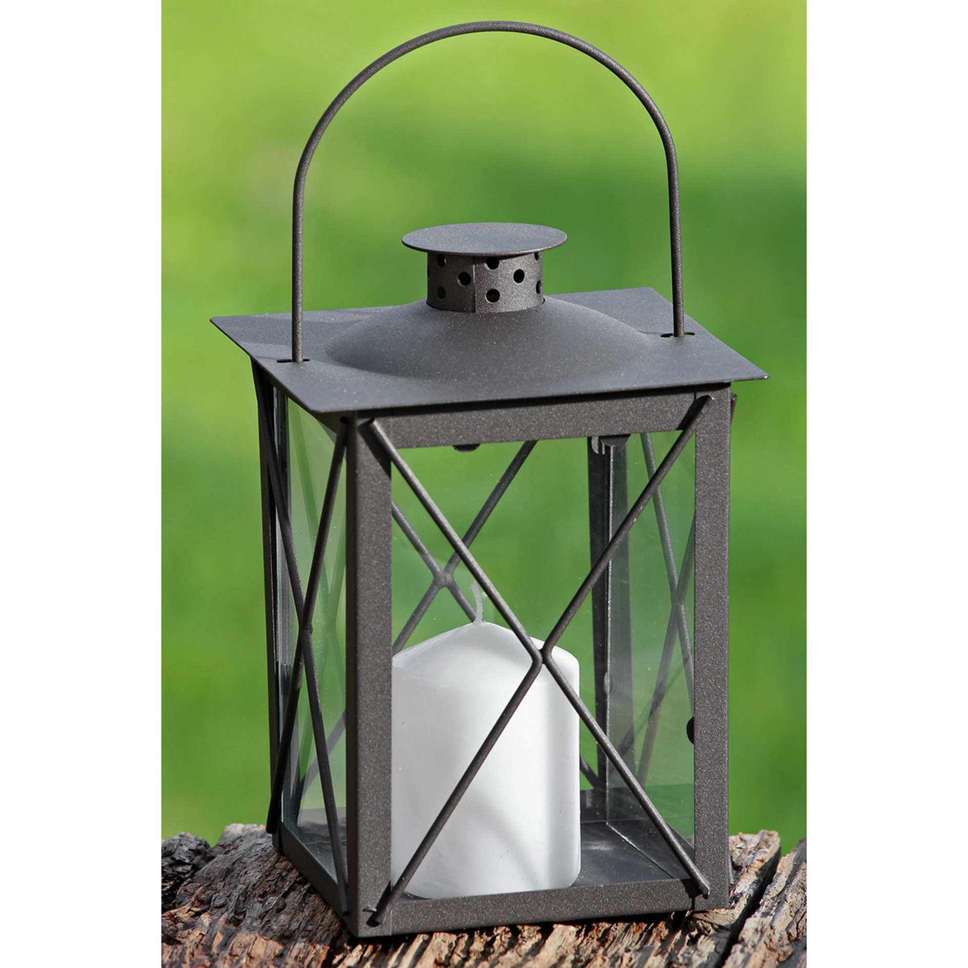 Indoor-Laterne - schwarz - 20 cm hoch