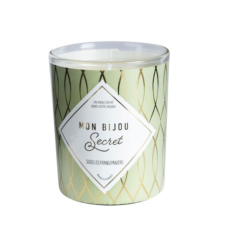 Bougie Bijou Collier argenté - Parfum Sous les frangipaniers - 40h