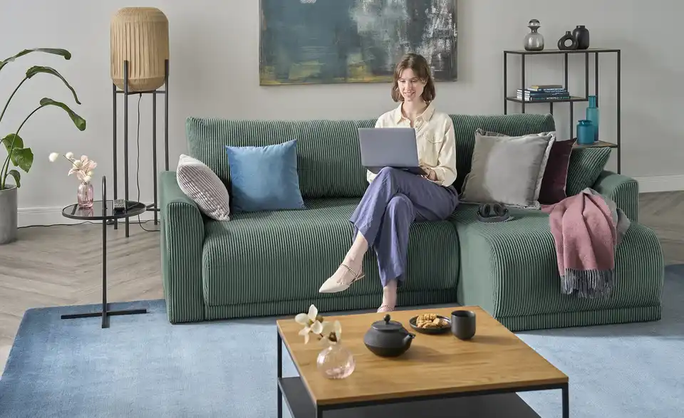 Ecksofa Malyn Grün rechts