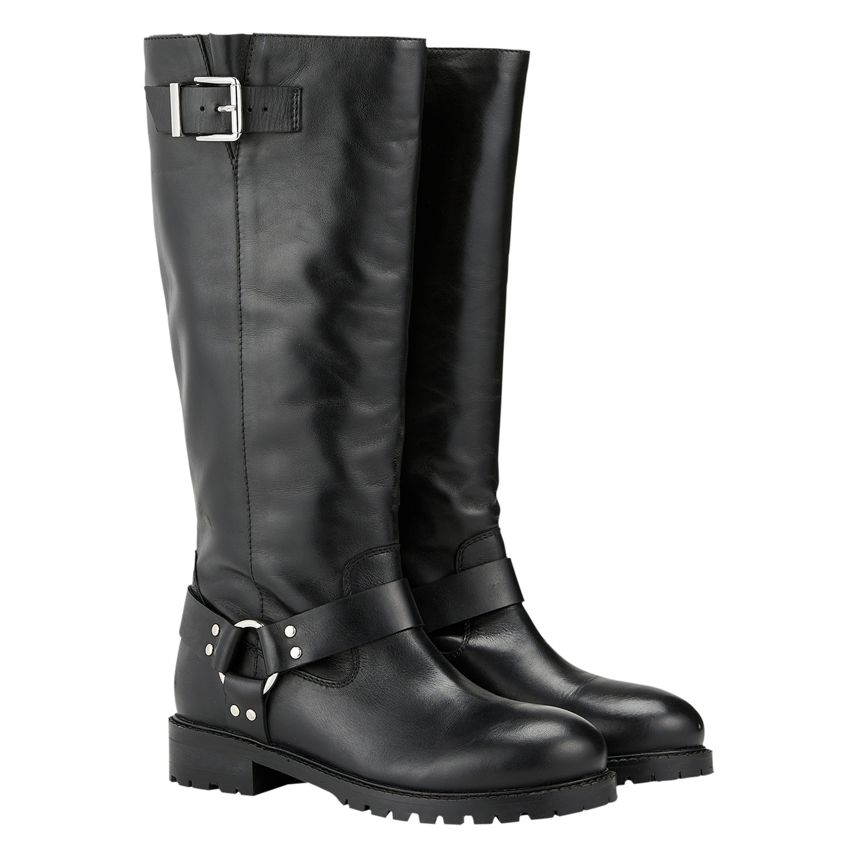 DARINA - Bottes crantée en cuir | Noir