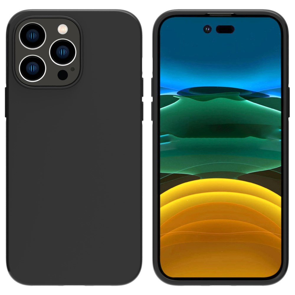 iPhone 14 Pro Max Gummi Case Hülle Matt - Schwarz
