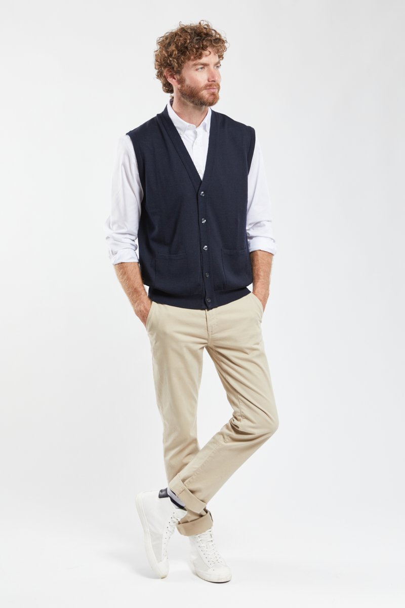 Cardigan boutonné Bérac - laine mérinos