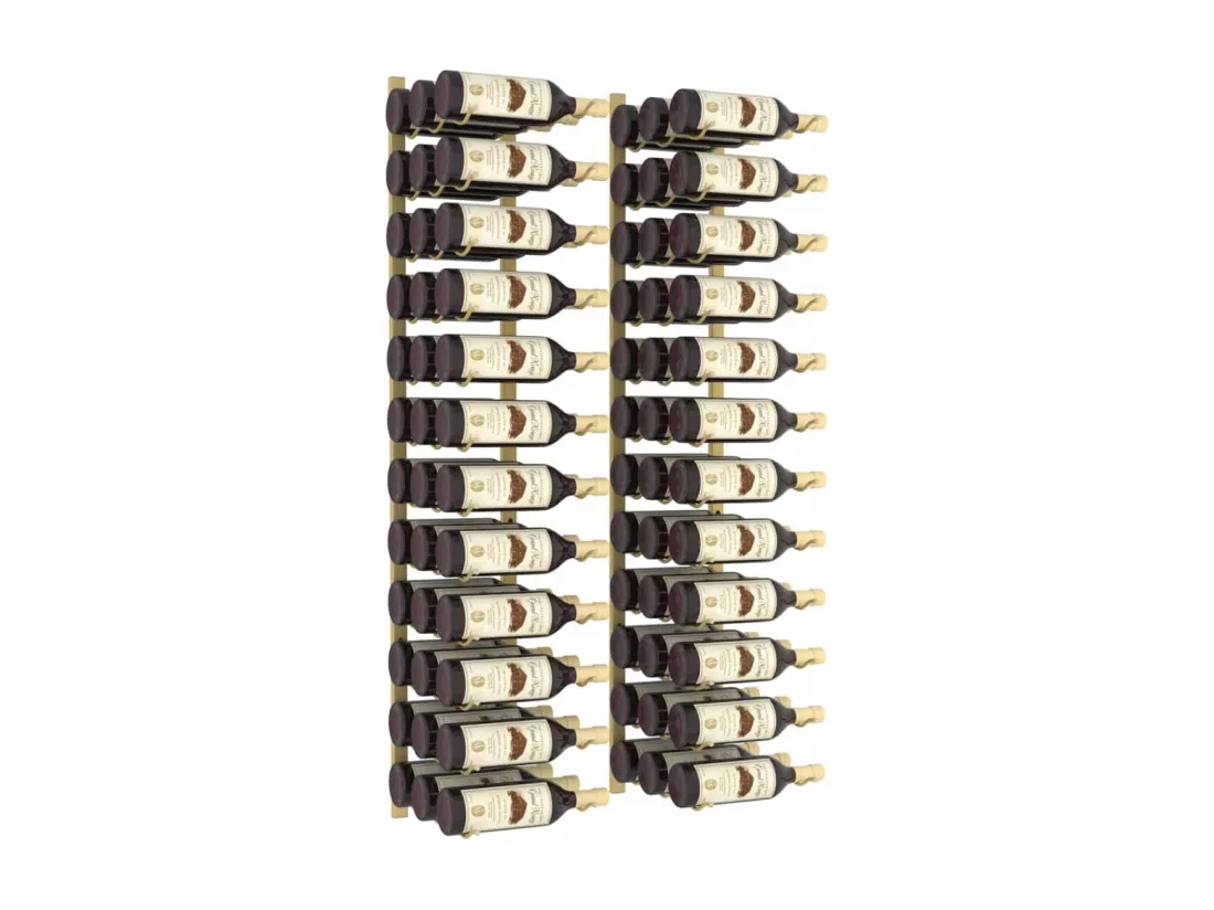 Casier à vin mural pour 36 bouteilles 2 pcs Doré Fer