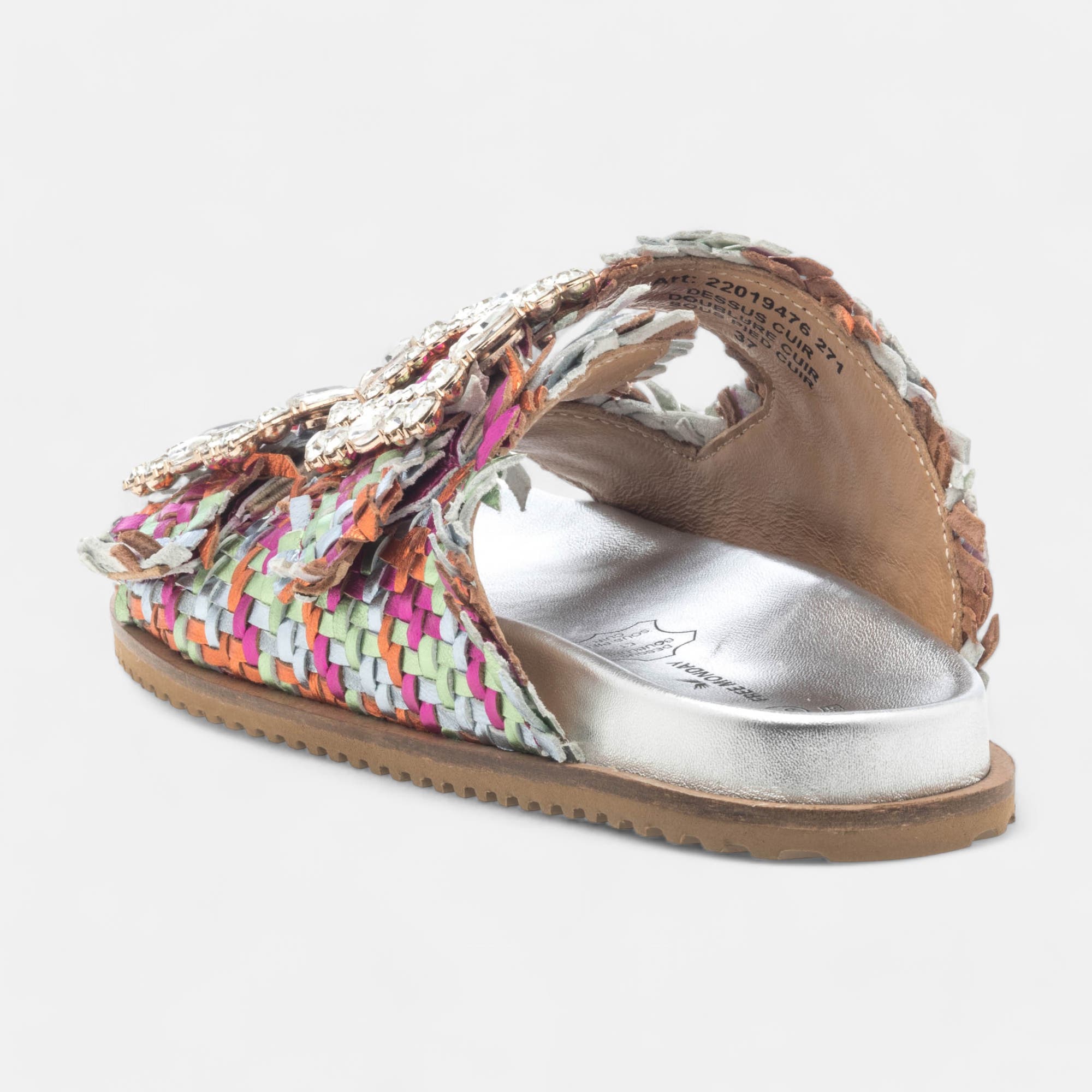 Mules Femme en cuir multicolore