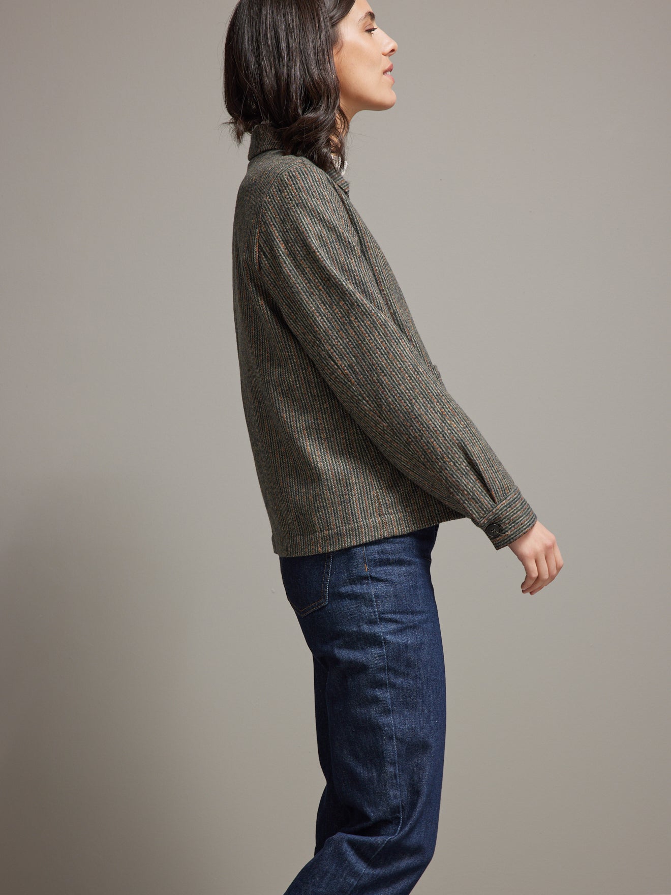 Veste lainage chevron rayé femme