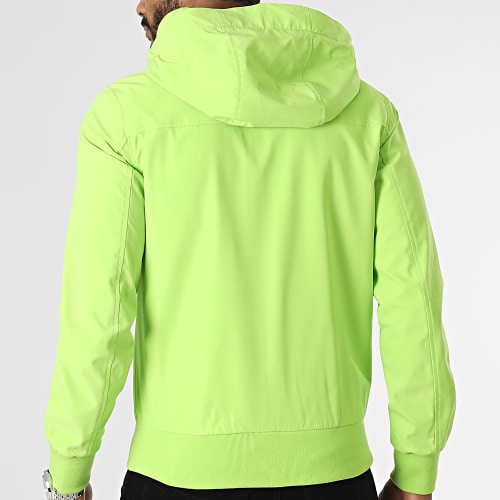 Veste Zippée A Capuche Vert Fluo