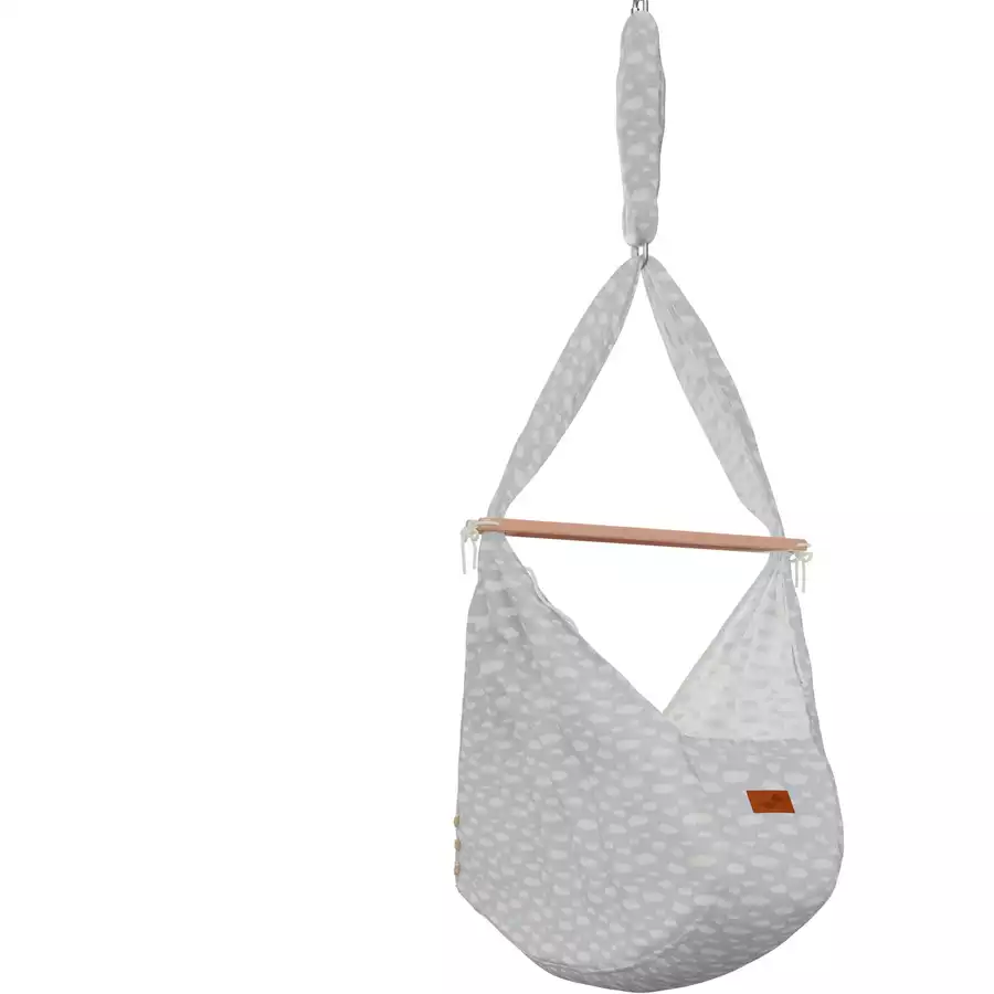 SCHMUSEWOLKE Baby Federwiege Clouds BabyBlue mit Türklammer Beige