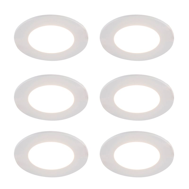 Set van 6 inbouwspots wit incl. LED dim to warm 7W IP65 - Blanca
