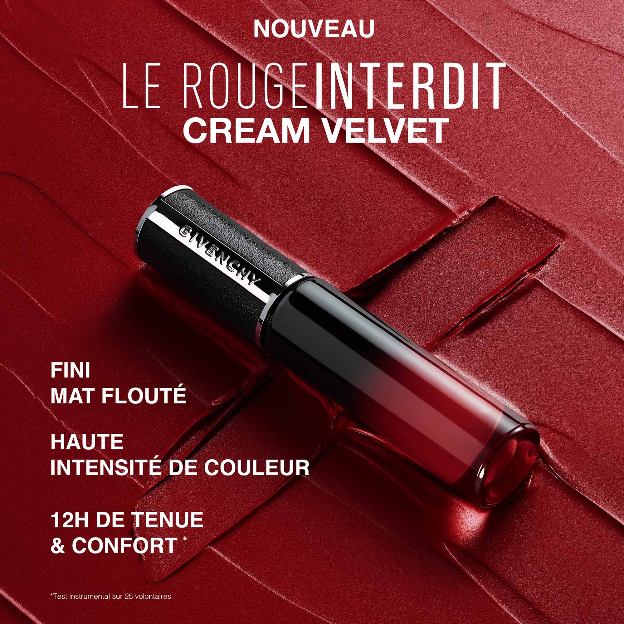 LE ROUGE INTERDIT CREAM VELVET Rouge à lèvres mat longue tenue |- 37 Rouge Grainé