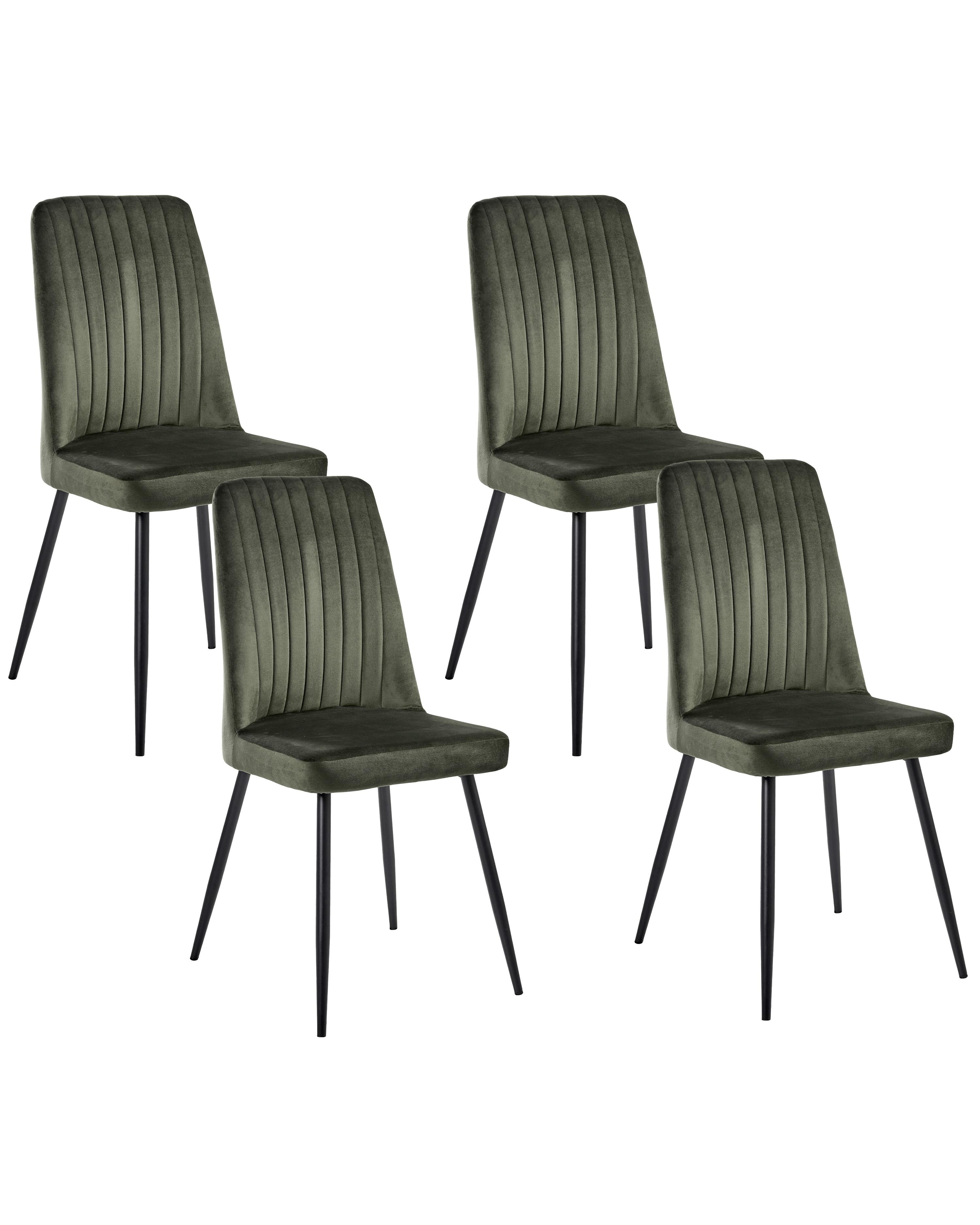 Set van 4 eetkamerstoelen KIRBY Fluweel Donkergroen