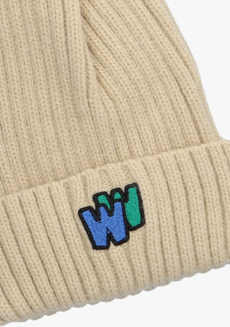 WANDER & WONDER creme wander & wonder muts pom pom beanie