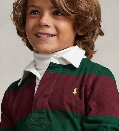 Polo Ralph Lauren Polobluse - Mørke Grøn/Bordeauxstribet