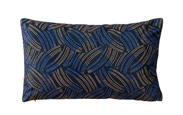 Coussin velours imprimé tulu Deco&Co L.50 x l.30 cm