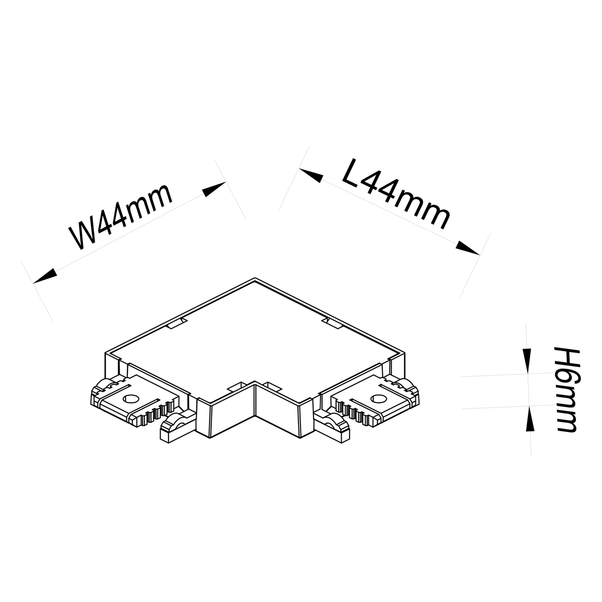 L-Koppelstuk rail zwart 1-fase - Magnetic