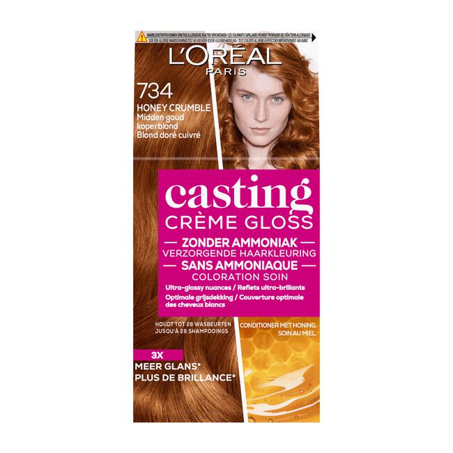 L'Oréal Paris Casting Crème Gloss Haarverf 734 Goudkoperblond