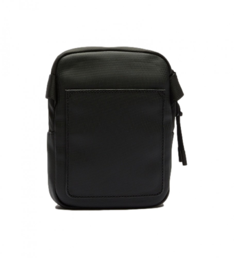 Bolsa transversal Lacoste Flat, preta - 15,2 x 20,3 x 2,5 cm -