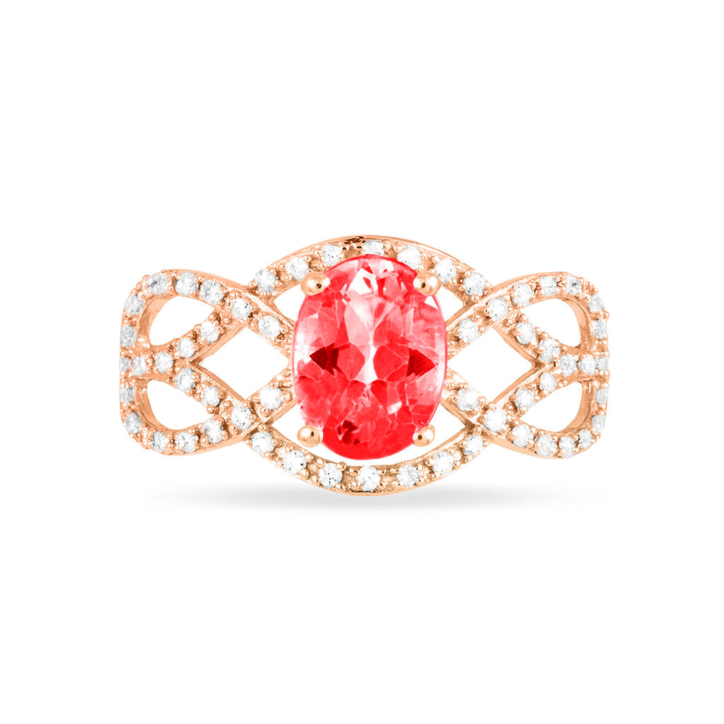 Bague Tina Or Rose Rubis Et Diamant